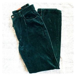 Lauren Ralph Lauren Green Velvet Stretch Jeans